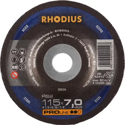 Image de Rhodius Meule RS 2 115x7,0x22,23mm Acier Proline - 200184