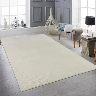 Produktbild von Kuschliger Teppich mit schönem Linienmuster in creme Größe - 160 x 220 cm