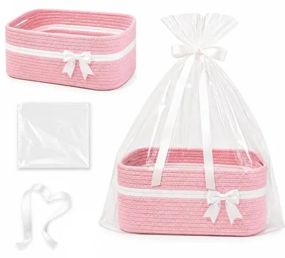 Produktbild von Geschenkkorb in Rosa, 34 x 15 x 25 cm