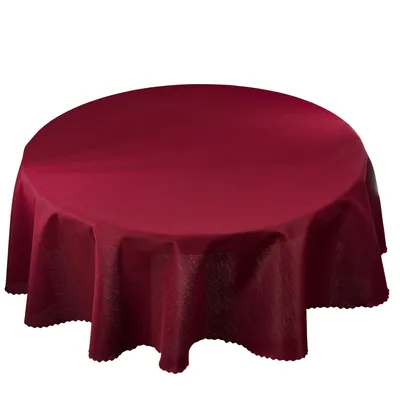 Produktbild von Tischdecke Fleckenresistente Weinrot Bordeauxrot Rund 100 cm