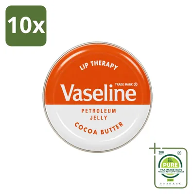 Immagine prodotto di 10 x Balsamo labbra Vaseline Lip Therapy al burro di cacao, 20 g - Confezione grande - 10 pezzi