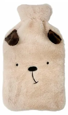 Image de Bouteille d'eau chaude, bouteille d'eau chaude en silicone avec housse douce, 2 litres, motif ours en peluche