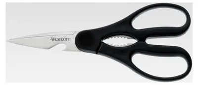 Produktbild von Allzweckschere, Küchenschere, Haushaltsschere mit Microverzahnung und Flaschenöffner, 21 cm, schwarz