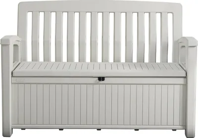 Produktbild von Keter Gartenbank "Patio" in Weiß mit Stauraum, bis 272 kg belastbar