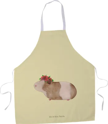 Produktbild von Mr. & Mrs. Panda Schürze Meerschweinchen Weisheit - Gelb Pastell - Geschenk, Grillschürze, Küchenschürze, Spruch, Küchenzubehör, Wunder, Kochschürze, Lustige Sprüche