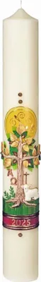 Produktbild von Osterkerze 60 x 8 cm mit 10% Bienenwachs mit aktueller Jahreszahl