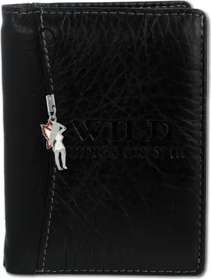 Produktbild von Wild Things Only Druckknopf Portemonnaie schwarz Leder OPJ113S