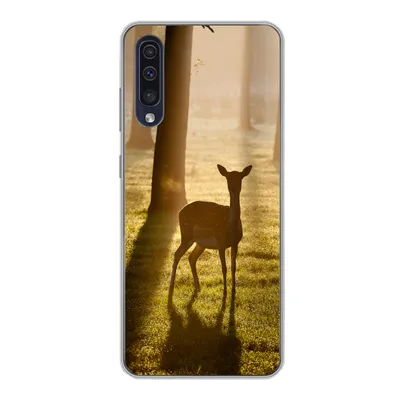 Produktbild von MuchoWow® Handyhülle Schutzhülle Hülle für Samsung Galaxy A30s Hirsche - Sonne - Bäume Silikon Softcase Handy Hülle - Karteninhaber