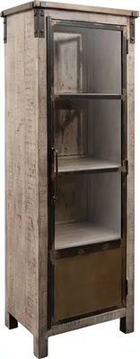 Immagine prodotto di MASSIVMOEBEL24 | vetrina in legno di Mango 60x40x180 marrone laccato HEAVY INDUSTRY #242