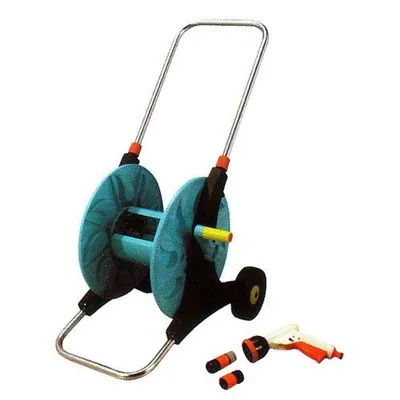 Image de chariot de tuyaux 60m 1/2" + pistolets et raccords