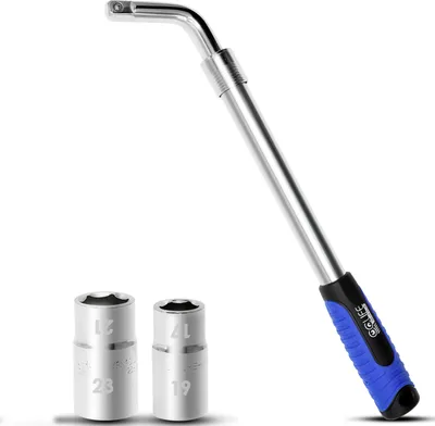 Produktbild von CCLIFE Radmutternschlüssel Teleskop Radschlüssel mit 17/19 mm und 21/23 mm Steckschlüssel Einsatz und 1/2 Zoll Antrieb