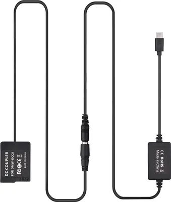 Produktbild von PD-USB-Typ-C-Kabel zu DMW-DCC8-Dummy-Batterie-DC-Koppler DMW-BLC12 Ersatz fuer Panasonic LUMIX DMC-FZ2500 FZ1000 FZ300 FZ200 G85 GX8 G7 G6 G5 GH2 DC-G90 G95 G99 Kameras