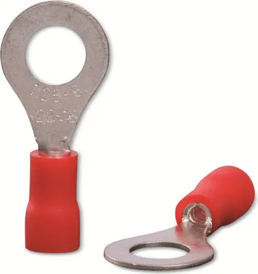 Productafbeelding van QUADRIOS ringkabelklem 22C443, 0,5 - 1,5 mm², rood, geïsoleerd, gatdiameter 6,5 mm, 100 stuks