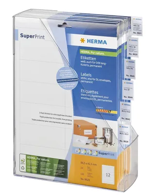 Obrázek produktu pro HERMA 8621, Bílá, Zaoblený obdélník, Permanentní, A4, Papír, Matný