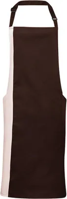 Produktbild von Premier Workwear PR162 | Contrast Bib Apron - 72 x 86 cm - Waschbar bis 60 °C - Farbe: Brown (ca. Pantone 476)/Natural (ca. Pantone 1205) - Größe: 72 x 86 cm