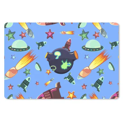 Produktbild von MuchoWow® Mauspad Mousepad Weltraum - Regenbogen - Ufo - Rakete - Design 27x18 cm - Mousepads - Maus Mat - Pad - Mausunterlage - Büroartikel - Desk Matten