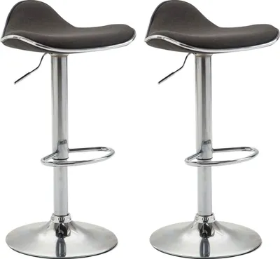Produktbild von CLP 2er Set Barhocker Shanghai Stoff drehbar und höhenverstellbar dunkelgrau