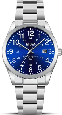 Produktbild von Herren Armbanduhr Analog Quarz Edelstahl, 3 ATM Wasserdicht, Leuchtzifferblatt mit Datumsanzeige, Klassische Business Sportuhr für Männer
