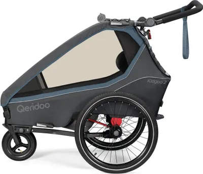 Produktbild von Qeridoo Kidgoo 2 - Kinderfahrradanhänger für 2 Kinder, Farbe:Navy Blue