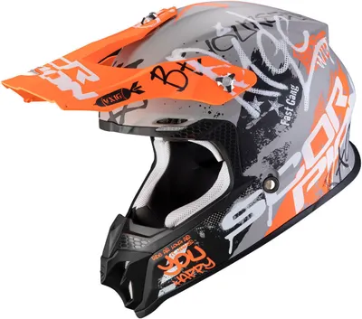 Produktbild von Scorpion VX-16 Air Oratio Motocross Helm Farbe: Grau/Orange, Grösse: XXL (63/64)