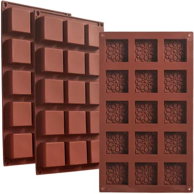 Produktbild von Silikon-Backformen – Set mit 3 quadratischen Formen