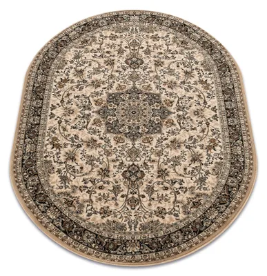Image de Tapis en laine POLONIA ovale KORDOBA sépia 2 marron 200x300 cm