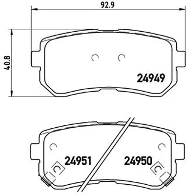 Produktbild von Brembo Bremsbelagsatz, Scheibenbremse Hinterachse P 30 046