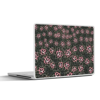Produktbild von MuchoWow® Laptop Aufkleber Sticker Cover Leopardenmuster - Rosa - Grau - Tiere 32.5x23.5 cm - Sticker für Laptop - Selbstklebend