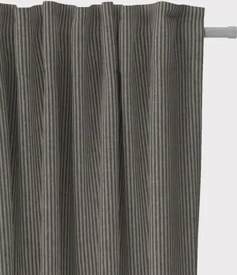 Produktbild von SCHÖNER LEBEN. Vorhang Streifen 3mm beige schwarz 245cm Aufhängung Smok-Schlaufenband
