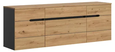 Produktbild von Garderobenschrank Canu hängend | Basalt grau / Artisan Eiche