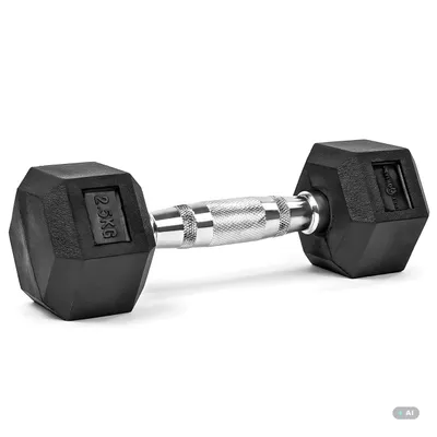 Obrázek produktu pro Činka 2,5 kg, šestihranná činka, gumový povrch, tělocvičné činky pro silový trénink, domácí, cvičení, fitness 1 kus