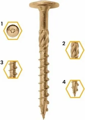 Obrázek produktu pro Tesařské vruty do dřeva talířové M8x100mm Torx A1, 50ks WCT-08100
