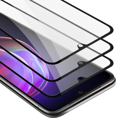 Produktbild von Cadorabo 3x Vollbild Panzer Folie für Vivo V21 4G / 5G Schutzfolie in Schwarz Tempered Display-Schutzglas