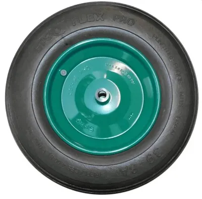 Productafbeelding van STARCO Flex Pro reservewiel, 4,0x8, geschikt voor kruiwagen en tuinkarik, massief rubber | Groen