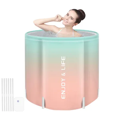 Produktbild von Tragbare Klappbadewanne für Erwachsene Ideal für Camping, Heimgebrauch und Spas Aus strapazierfähigem PVC-Material