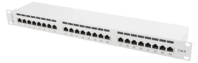 Produktbild von Lanberg PPS6-1024-S, RJ-45, Cat6, Grau, Metall, Rackeinbau, 1U
