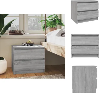Immagine prodotto di vidaXL Comodino Grigio Sonoma 50x39x43,5 cm Materiale a base di legno - Comodini