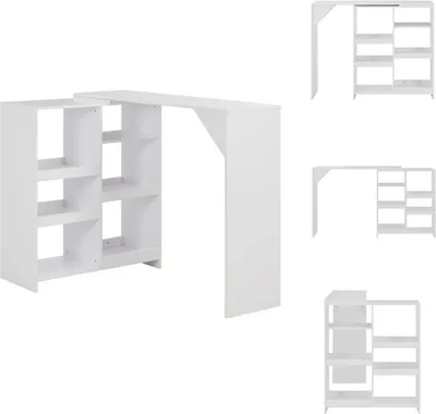 Obrázok produktu pre vidaXL Barový stôl s pohyblivou policou biely 138x39x110 cm - Jedálenské stoly