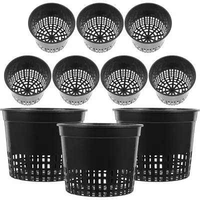 Produktbild von Pflanzkörbe, 10 Stück Netztöpfe Hydroponik 13x10x10cm Wasserkultur Pflanzkorb Net Pot Kunststoff Hydrokultur Töpfe Garten Anlage Mesh Netz Pflanztopf