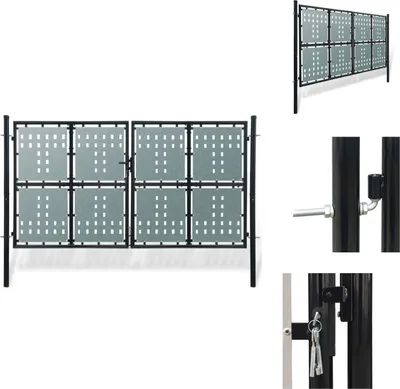 Obrázek produktu pro vidaXL Plotová brána (jednoduchá) černá 300x200 cm - Zahradní brány a branky