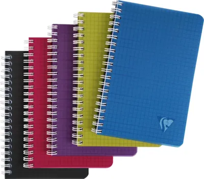 Produktbild von Clairefontaine 10x Spiralheft 11x17cm 50 Blatt 90g kariert sortiert 329535C