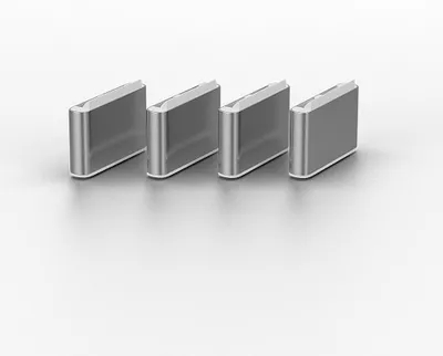 Image de Lindy USB Type C Port Blocker Key - Pack de 4 bloqueurs, blanc