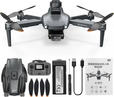 Immagine prodotto di Drone professionale con doppia fotocamera 4K - GPS - 5G - 28 minuti di autonomia di volo - 3 km di portata - Wi-Fi a 5 GHz - Stabilizzatore - Ritorno e atterraggio automatici