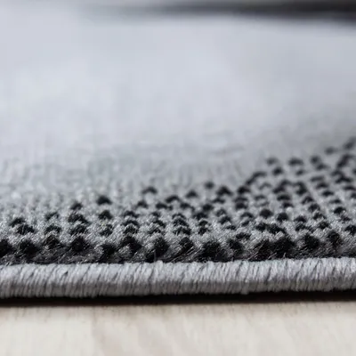 Produktbild von Kurzflor Teppich Pago Läufer, Farbe: Schwarz, Größe:80x300 cm