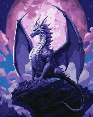 Produktbild von Malen nach Zahlen – Majestätischer Drache, 40x50 cm – Ideyka
