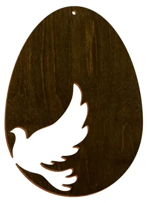 Produktbild von Bunte Holz-Ostereier in Haselnussfarbe - Deko für Ostern