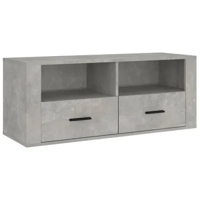 Image de vidaXL Armoire TV gris béton 100x35x40 cm Bois composite