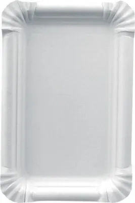 Produktbild von PAPSTAR Papp Teller "pure" eckig Maße: 130 x 200 mm weiß 250 Stück