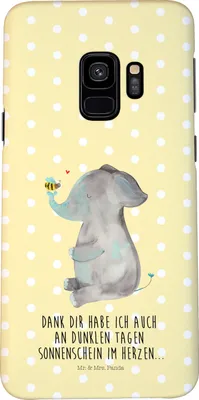Produktbild von Mr. & Mrs. Panda Samsung Galaxy S9 Handyhülle Elefant Biene - Gelb Pastell - Geschenk, Cover, Liebesspruch, Lustige Sprüche, Hülle, Smartphone, Handy Schutzhülle, Liebe
