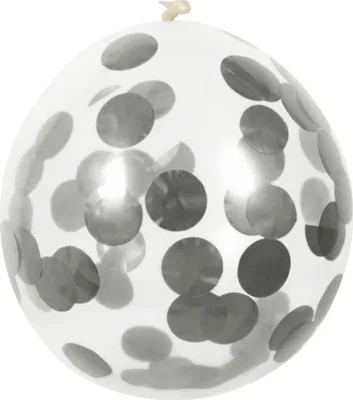 Produktbild von 5 Party Deko Helium Luft Konfettiballons - silber